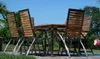 ALEOS. Gartengarnitur Edelstahl Teak Set: Tisch 160x90 cm + Produktbild-Vorschau 4