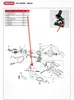 An exploded diagram of a chain sharpener with a table of parts and a small inset image of the assembled product. Produktbild-Vorschau