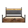 Łóżko dwuosobowe Merax 140x190 cm z hydraulicznym schowkiem Podgląd zdjęcia produktu 14