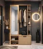 AX LIVING Garderobe Nemrut Holzoptik mit Spiegel – Produktbild-Vorschau 2