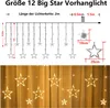 Peviasot LED Lichterkette Sterne Lichtervorhang 12 Sterne Produktbild-Vorschau 2