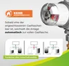 A close-up of a gas regulator with text and diagrams explaining its function. Produktbild-Vorschau