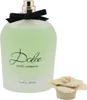 Offener Flakon von Dolce & Gabbana Floral Drops mit goldener Sprühdüse und separatem Blumenverschluss daneben. Produktbild-Vorschau