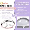 Baby Teller mit Saugnapf Set, 3-tlg Edelstahl Kinderteller Produktbild-Vorschau 4
