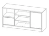 A line drawing of a two-door sideboard with shelves. Náhľad obrázku produktu