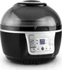 A black and gray air fryer with a transparent lid and a digital control panel. Produktbild-Vorschau