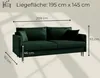 LIKMA Rozkładana Kanapa Mara Szara 209x93x92 cm z Funkcją Podgląd zdjęcia produktu 7