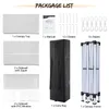 A list of items included in a package for a canopy tent. Voir les images du produit
