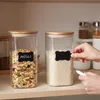 Relaxdays Vorratsgläser mit Bambusdeckel, 3er Set, eckige Produktbild-Vorschau 3