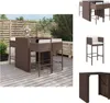 vidaXL 5-tlg. Gartenbar-Set mit Kissen Braun Poly Rattan -  Produktbild-Vorschau 1