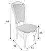 A sketch of a chair with dimensions indicated by arrows and numbers. Produktbild-Vorschau