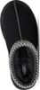 A top-down view of a black UGG slipper. Voir les images du produit