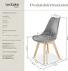 A diagram showing the dimensions of a chair, with text providing product information. Náhled obrázku produktu