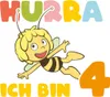 Spreadshirt Biene Maja Hurra Ich bin 4 Vierter Geburtstag Produktbild-Vorschau 2