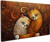 Wallario Premium Leinwandbild Malerisches Katzenduo in Produktbild-Vorschau 1