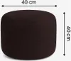 Moon Pouf rund Ø40x40 cm Braun – Sitzhocker in Stoff Quelle Produktbild-Vorschau 2