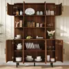 Merax Hochschrank Sideboard mit Rattan-Front, Vitrine mit Produktbild-Vorschau 3