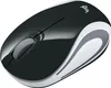 A black and white Logitech M187 cordless mini mouse is shown from a top-down angle against a white background. Podgląd zdjęcia produktu