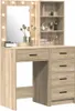 A vanity table with a mirror and shelves, displaying makeup and decorative items. Podgląd zdjęcia produktu