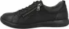 Side view of a black leather sneaker with a silver zipper. Produktbild-Vorschau