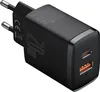 A black 20W USB-C charger with two ports. Produktbild-Vorschau