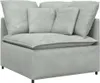 vidaXL Modulares Sofa mit Kissen Samt Hellgrau Produktbild-Vorschau 3