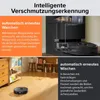 Collage showing a robot vacuum cleaner and its features with descriptive text. Náhled obrázku produktu