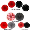 ZERODECO Tissue Pom Poms Set - Party Deko in Rot Schwarz Produktbild-Vorschau 4