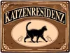 Schwarze Katze mit Mäusen Katzenresidenz Metallschild XXL Produktbild-Vorschau 1