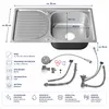 lavello da cucina in acciaio inox 72CM, destro, da incasso Anteprima dell’immagine prodotto 2