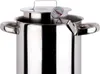 A close-up shot of a stainless steel pot with a thermometer attached. Voir les images du produit