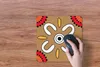 MuchoWow® Mauspad Mousepad Design - Blumen - Punkte 30x30 Produktbild-Vorschau 4