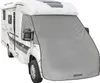 A grey protective cover is fitted to the front of a white motorhome. Podgląd zdjęcia produktu