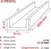 ALUMINIUM U-PROFIL 30x50x30x3 mm 200 cm ALUMINIUM PA38 + Produktbild-Vorschau 2