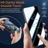 A marketing image showcasing a phone screen protector with text highlighting its features. Voir les images du produit