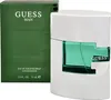 A green box and a white and green bottle of Guess Man Eau de Toilette. Voir les images du produit