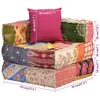 The Living Store Modularer Pouf mit Kissen Patchwork Stoff Produktbild-Vorschau 10