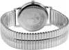 The back of a silver watch with a metal expansion band. Produktbild-Vorschau