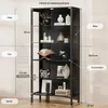 BROTTAR 64" Vitrinenschrank Schwarz mit Glastüren, Produktbild-Vorschau 2