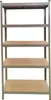 A metal shelving unit with wooden shelves against a white background. Produktbild-Vorschau