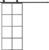 vidaXL Posuvné dvere s kovaním 90x205 cm ESG sklo a hliník Náhľad obrázku produktu 1