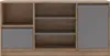 A front view of a two-door sideboard with open shelves. Náhľad obrázku produktu