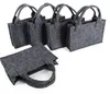 Filztasche dunkelgrau rustikal mit Henkel 21 x 14 x 6 cm Produktbild-Vorschau 3
