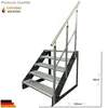 Freistehende Wangen- Stahltreppe 5 Stufen mit Geländer Produktbild-Vorschau 1
