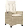 vidaXL 5-tlg. Garten-Essgruppe mit Kissen Beige Poly Rattan Produktbild-Vorschau 3