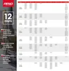 A size chart for snow chains, showing different tire sizes and corresponding chain models. Produktbild-Vorschau