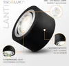 SSC-LUXon LANTI Deckenspot schwarz silber rund schwenkbar – Produktbild-Vorschau 6