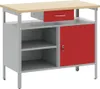 vidaXL Werkbank mit Schubladen mit Regal Rot und Grau 100 x Produktbild-Vorschau 1