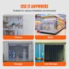 Collage showing different installation environments for strip curtains: homes, malls, garages, and cold storage. Produktbild-Vorschau