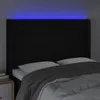vidaXL LED Kopfteil Schwarz 147x16x118/128 cm Stoff - LED Produktbild-Vorschau 5